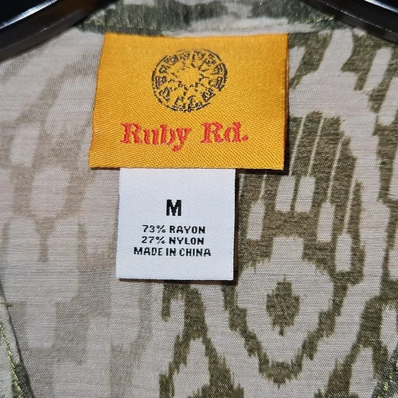 Ruby Rd. | Abstract Patterned Sheer Top | Medium - Picture 2 of 4